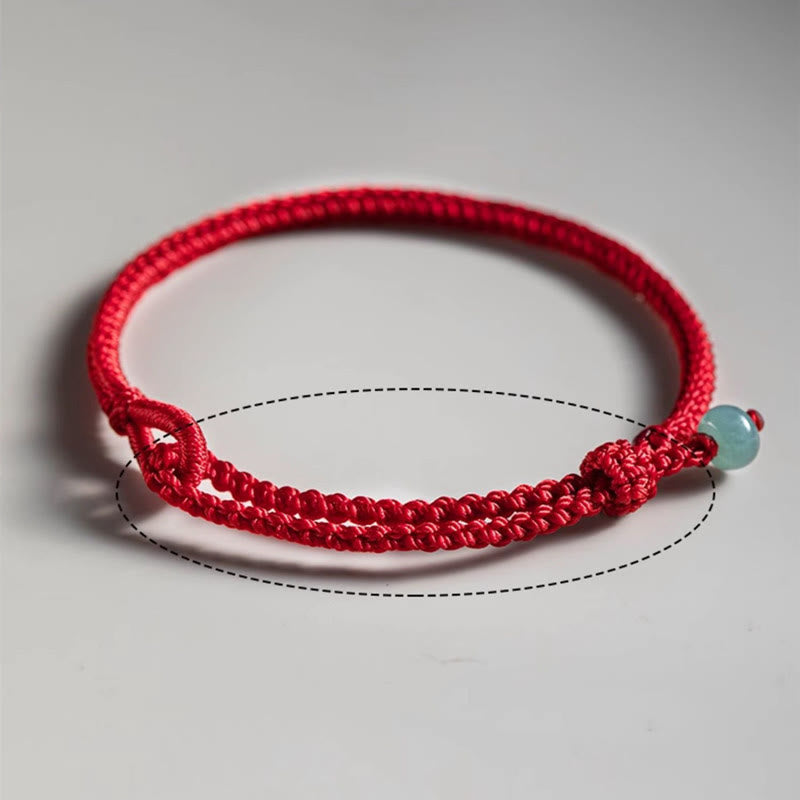 Buddha Stones Red String Jade Connection Bracelet