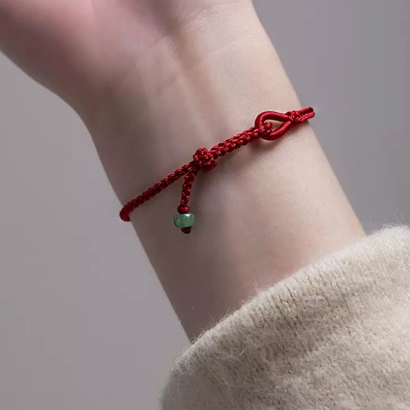 Buddha Stones Red String Jade Connection Bracelet