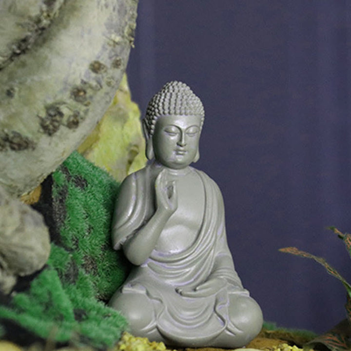 Buddha Stones Small Meditation Prayer Resin Buddha Statue Compassion Home Desk Decoration