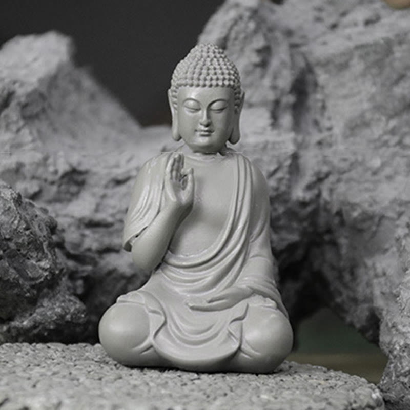 Buddha Stones Small Meditation Prayer Resin Buddha Statue Compassion Home Desk Decoration - image 11