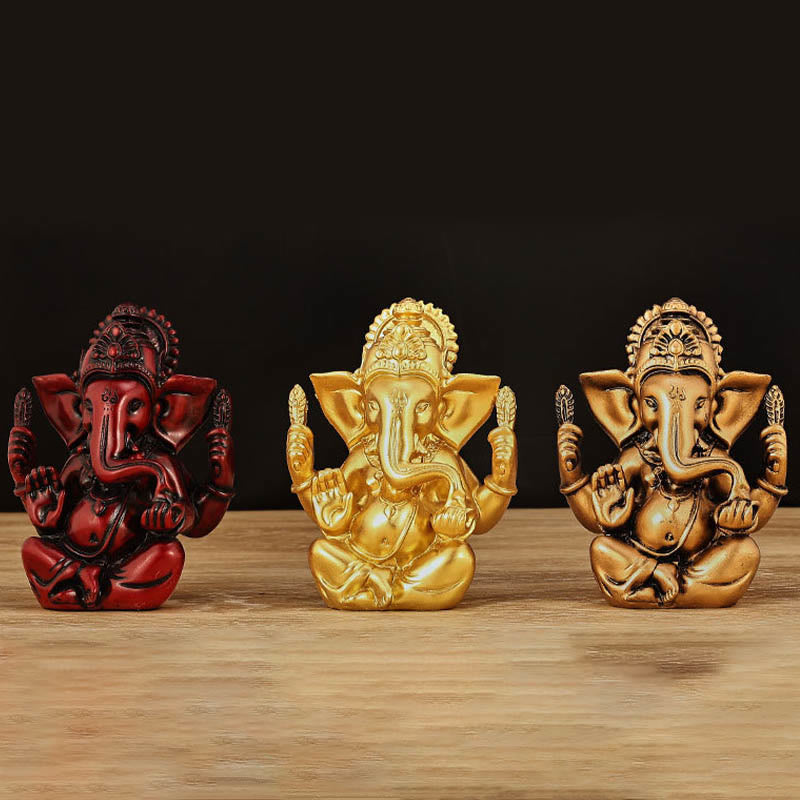 Buddha Stones Ganesh Ganpati Elephant Statue Transformation Home Resin Decoration - image 1