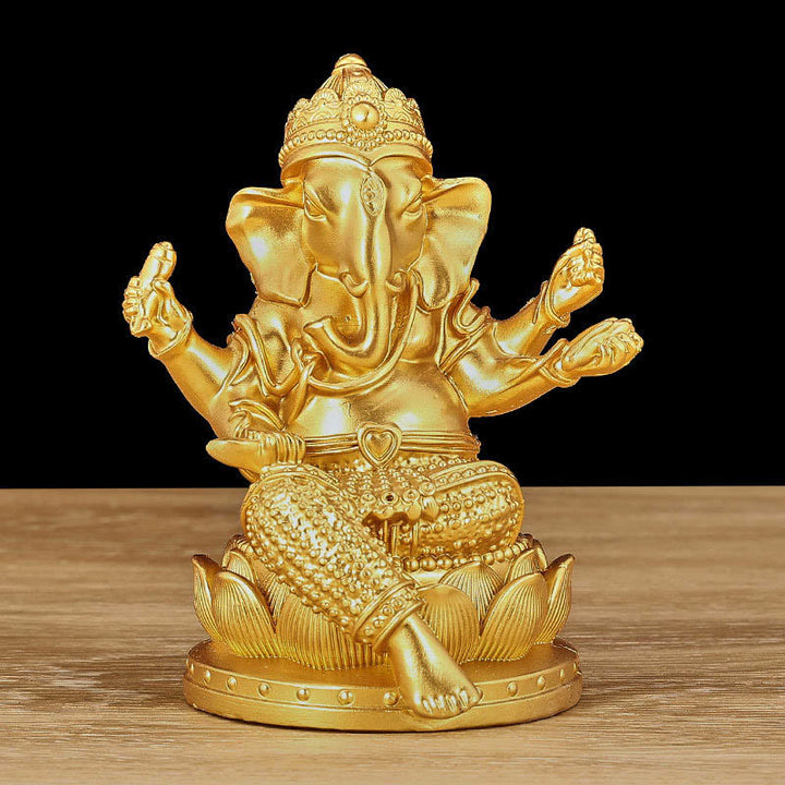 Buddha Stones Mini Small Ganesh Ganpati Elephant Meditation Statue Reflection Home Resin Decoration