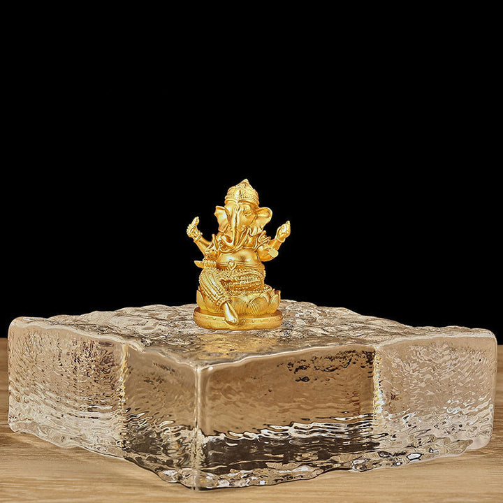 Buddha Stones Mini Small Ganesh Ganpati Elephant Meditation Statue Reflection Home Resin Decoration