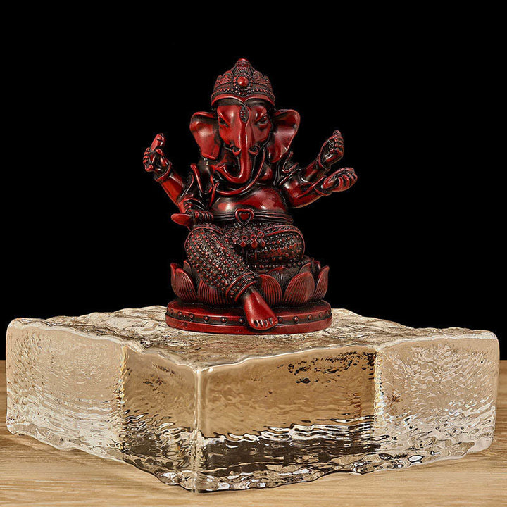 Buddha Stones Mini Small Ganesh Ganpati Elephant Meditation Statue Reflection Home Resin Decoration