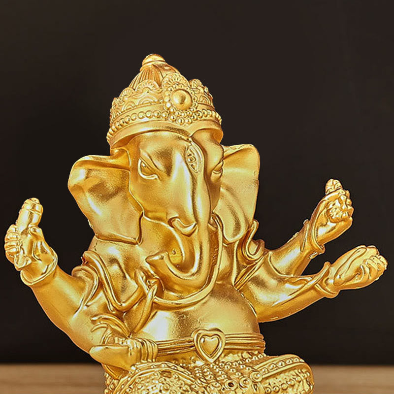 Buddha Stones Mini Small Ganesh Ganpati Elephant Meditation Statue Reflection Home Resin Decoration - image 9