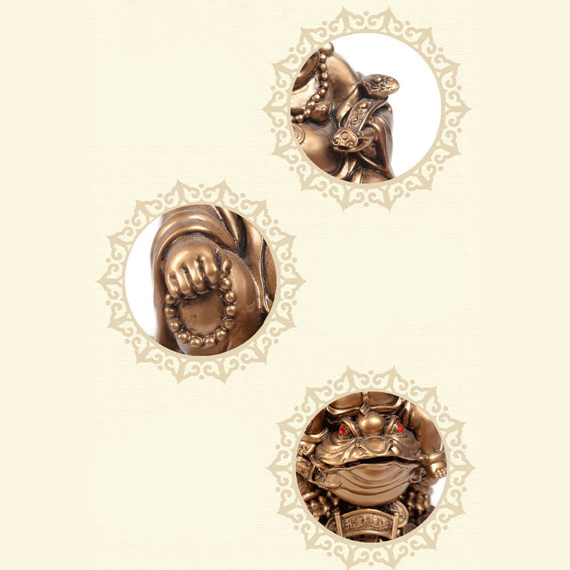 Buddha Stones Laughing Buddha Feng Shui Frog Toad Copper Coins Attract Wealth Resin Statue Home Decoration - image 20