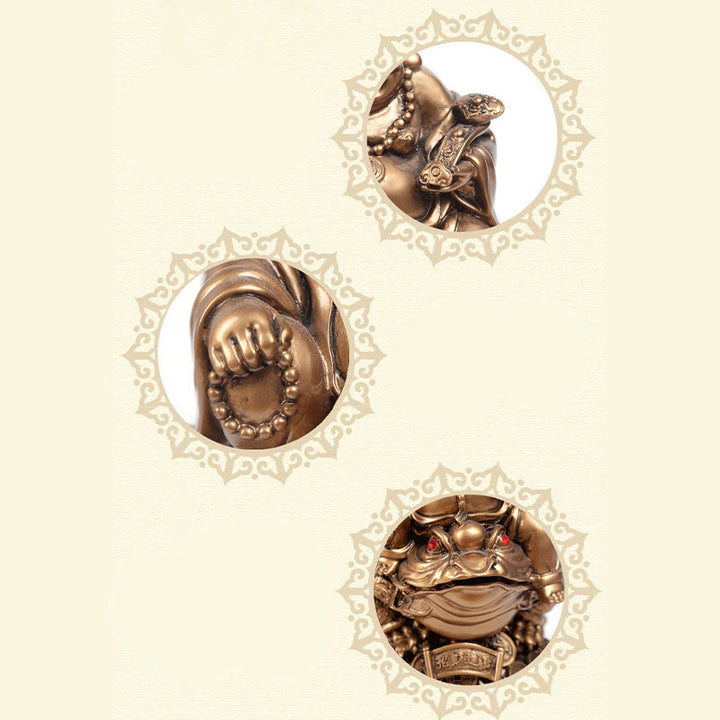 Buddha Stones Laughing Buddha Feng Shui Frog Toad Copper Coins Attract Wealth Resin Statue Home Decoration - image 20