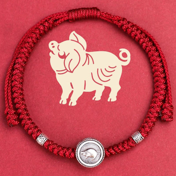 Buddha Stones 12 Chinese Zodiac Lucky Red String Bracelet