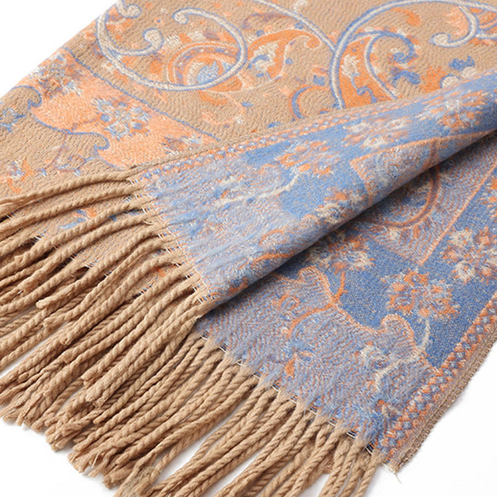 Buddha Stones Tibetan Cashew Flower Tassel Shawl Fall Winter Cozy Travel Scarf Wrap - image 36