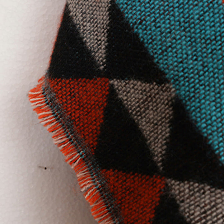 Buddha Stones Tibetan Orange Geometric Rhombus Pattern Tassels Shawl Fall Winter Warm Scarf Wrap - image 19