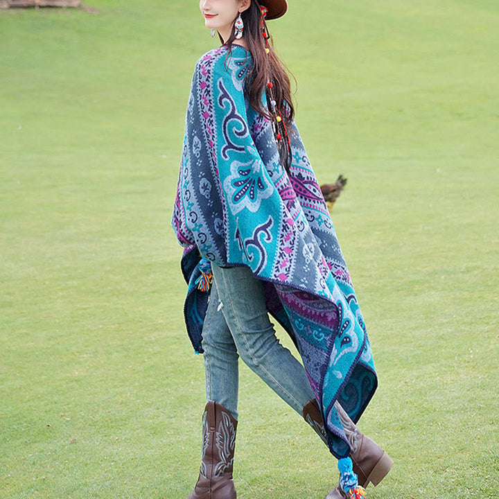 Buddha Stones Tibetan Geometric Horizontal Stripe Flowers Pattern Shawl Fall Winter Warm Soft Scarf Wrap - image 10