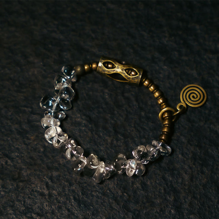 Buddha Stones Irregular White Crystal Copper Clarity Bracelet