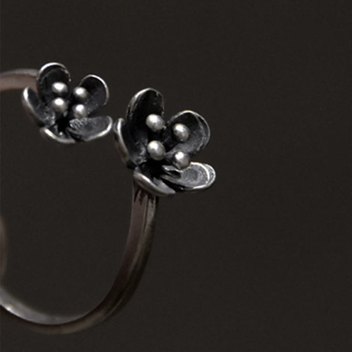Buddha Stones 925 Sterling Silver Flowers Ring - image 8