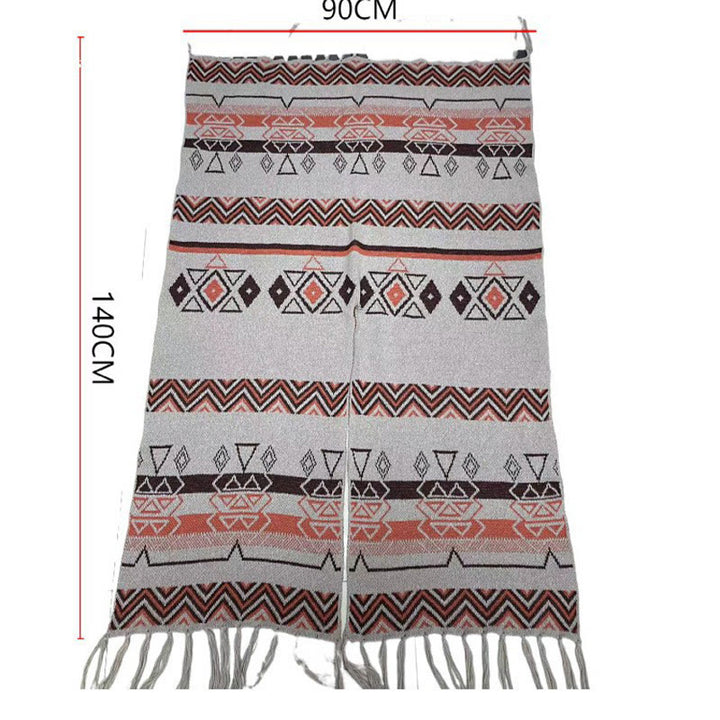 Buddha Stones Tibetan Wave Stripe Geometry Tassels Shawl Fall Winter Cozy Scarf Wrap - image 28