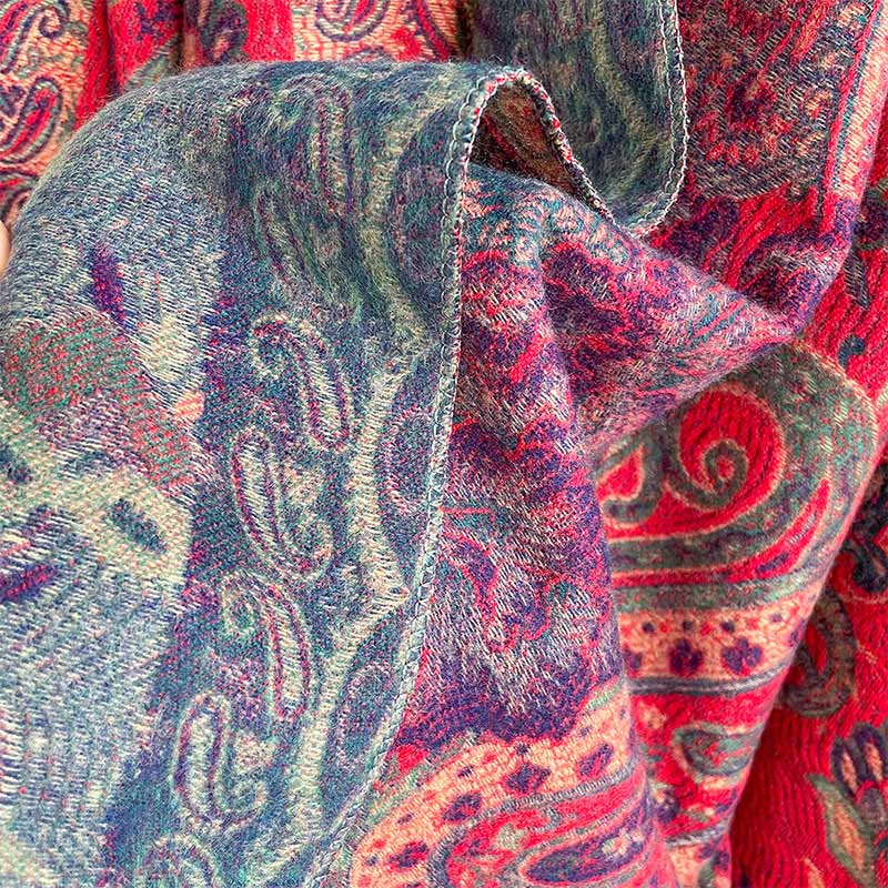 Buddha Stones Tibetan Cashew Peony Flowers Vine Tassels Shawl Fall Winter Cozy Scarf Wrap - image 23