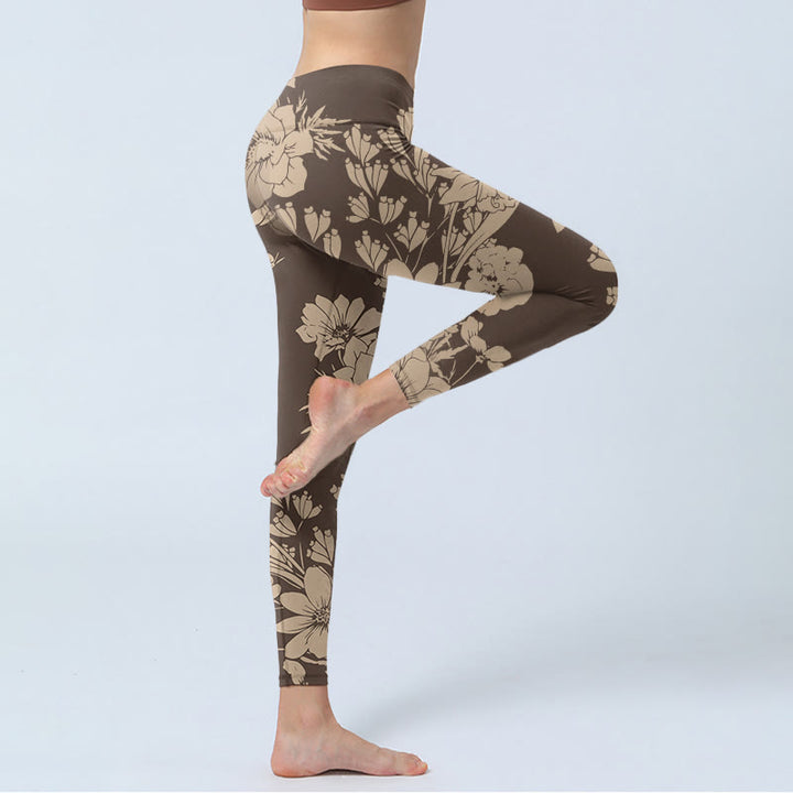 Buddha Stones Flowers Blossom Print Sports Fitness Leggings Women's Yoga Pants