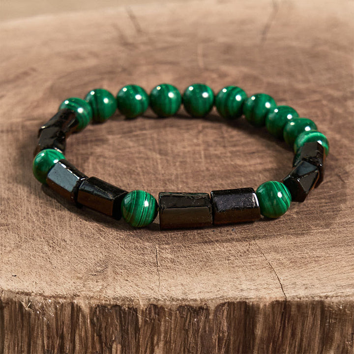 Buddha Stones "May Peace and Power Walk Beside You" Malachite Bracelet Includes Gift Message Card - image 3