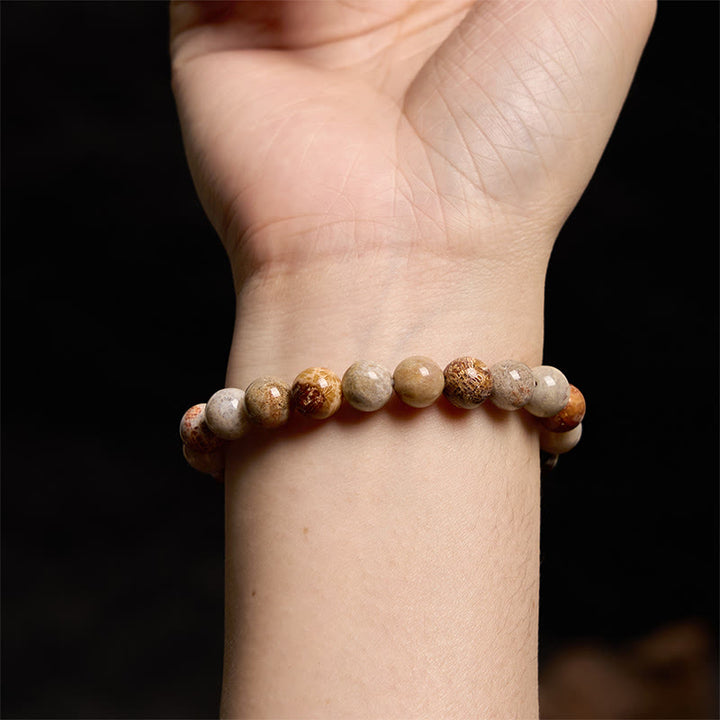 Buddha Stones Fossil Coral Compassion Bracelet