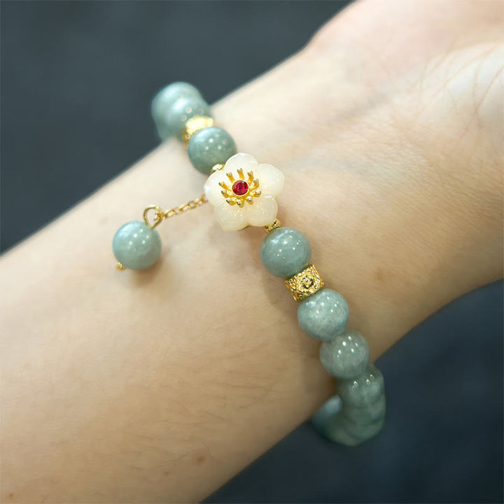 Buddha Stones Jade Abundance Flower Bracelet