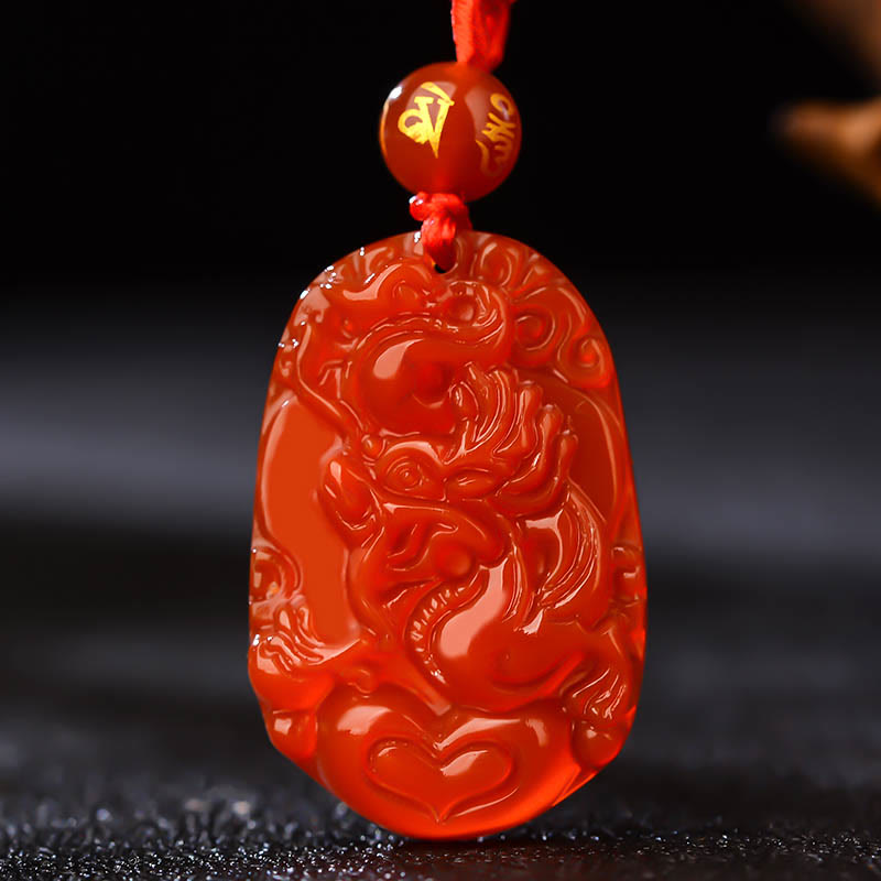 Buddha Stones Chinese Zodiac Red Agate Luck Necklace Pendant - Dragon - image 16