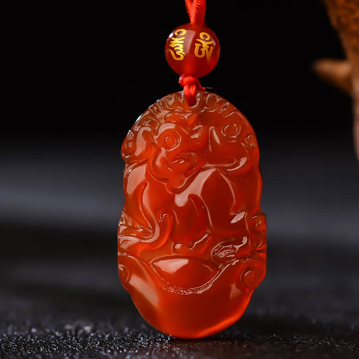 Buddha Stones Chinese Zodiac Red Agate Luck Necklace Pendant - Dog  - image 21