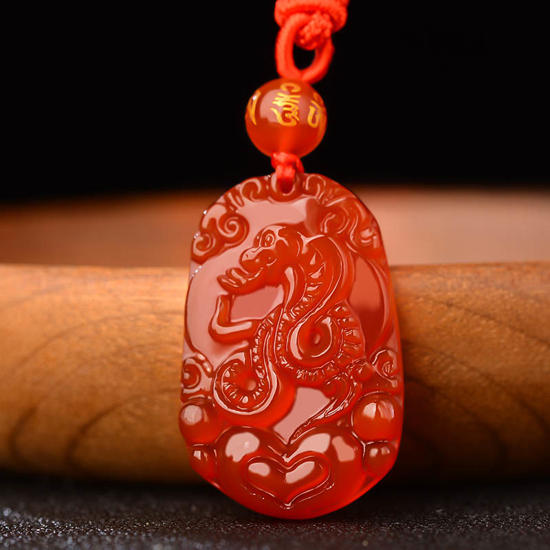 Buddha Stones Chinese Zodiac Red Agate Luck Necklace Pendant - image 3