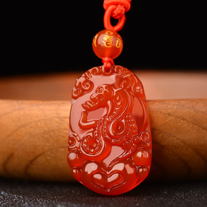 Buddha Stones Chinese Zodiac Red Agate Luck Necklace Pendant - image 3