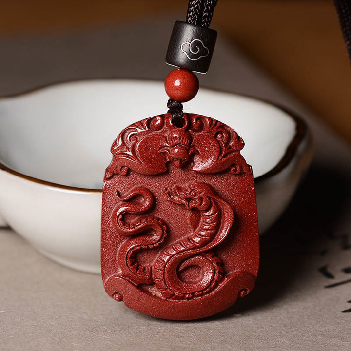 Buddha Stones Chinese Zodiac Cinnabar Calm Concentration Necklace Pendant