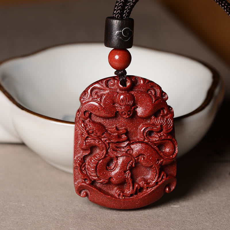 Buddha Stones Chinese Zodiac Cinnabar Calm Concentration Necklace Pendant