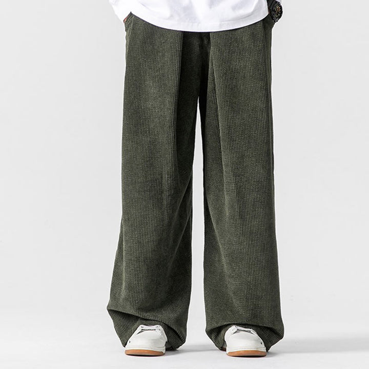 Buddha Stones Solid Color Cotton Corduroy Men's Wide Leg Pants With Pockets - image 15