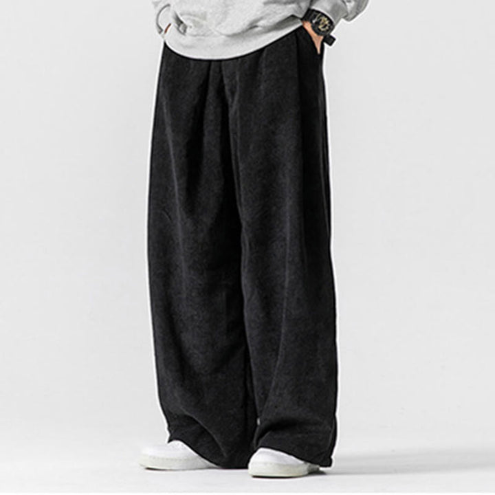 Buddha Stones Solid Color Cotton Corduroy Men's Wide Leg Pants With Pockets - image 24