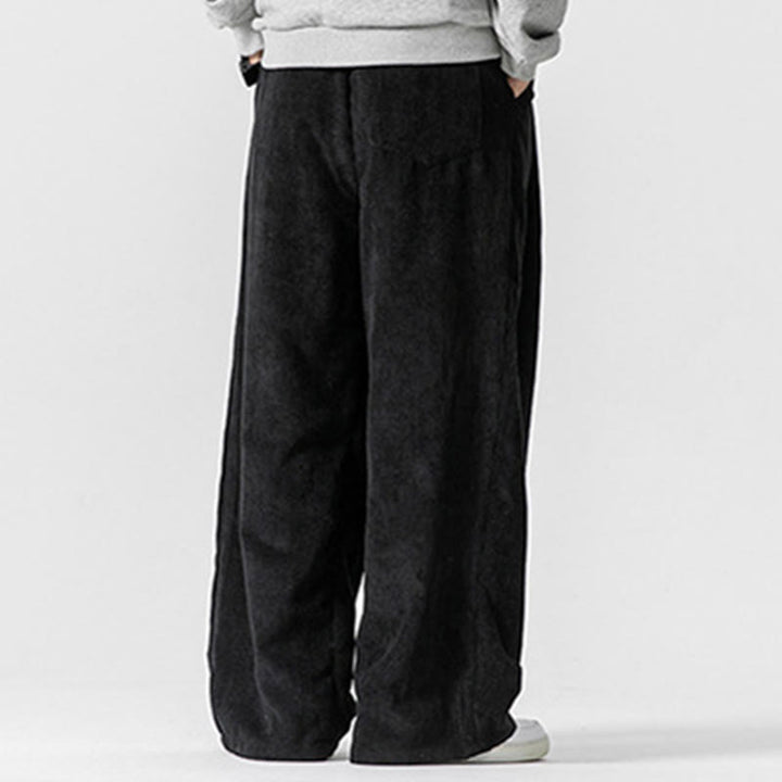 Buddha Stones Solid Color Cotton Corduroy Men's Wide Leg Pants With Pockets - image 25