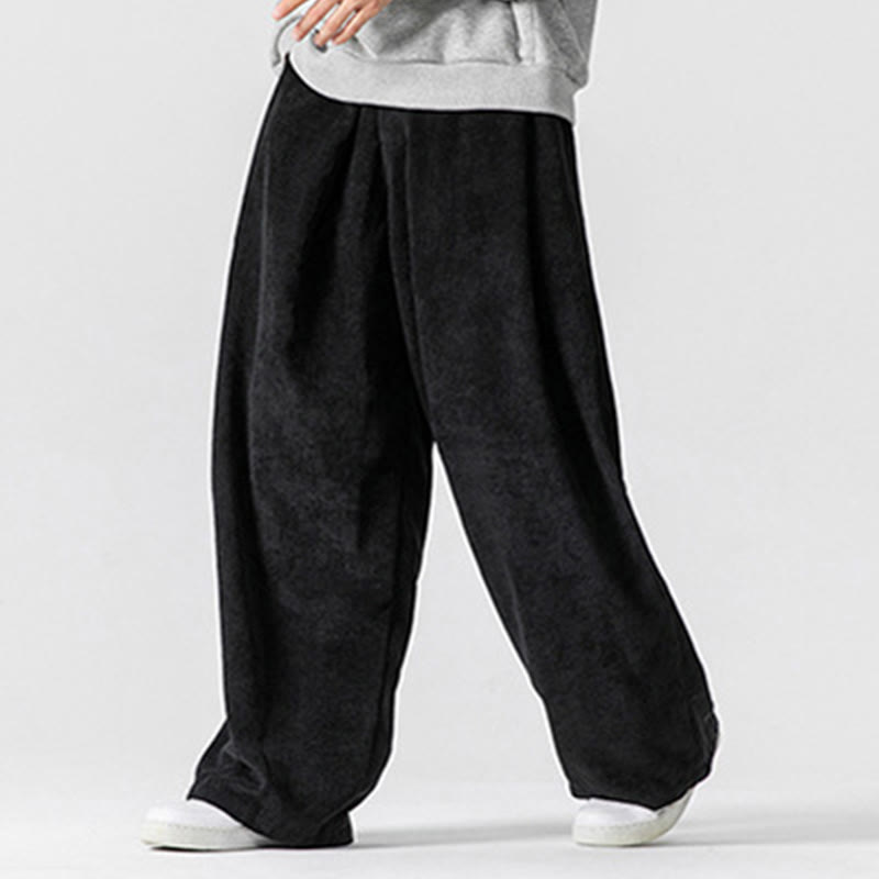Buddha Stones Solid Color Cotton Corduroy Men's Wide Leg Pants With Pockets - image 29