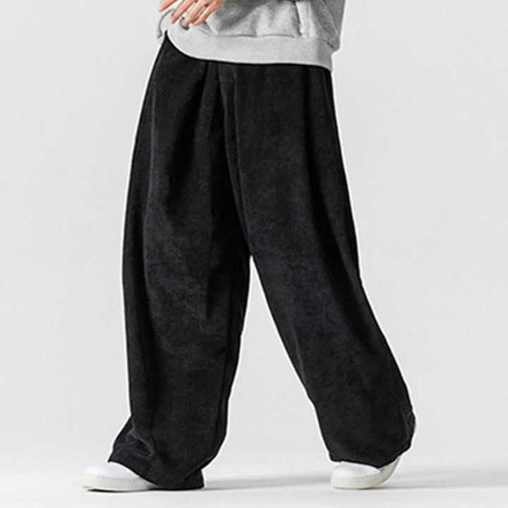 Buddha Stones Solid Color Cotton Corduroy Men's Wide Leg Pants With Pockets - image 29