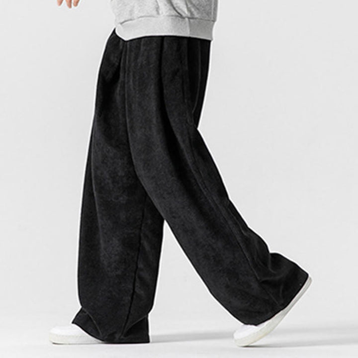 Buddha Stones Solid Color Cotton Corduroy Men's Wide Leg Pants With Pockets - image 26