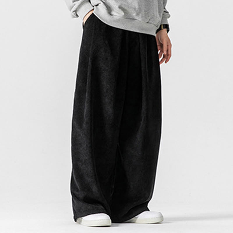 Buddha Stones Solid Color Cotton Corduroy Men's Wide Leg Pants With Pockets - image 28