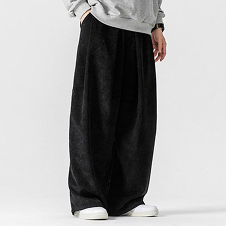Buddha Stones Solid Color Cotton Corduroy Men's Wide Leg Pants With Pockets - image 28