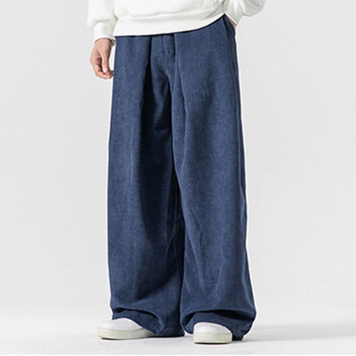 Buddha Stones Solid Color Cotton Corduroy Men's Wide Leg Pants With Pockets - image 32