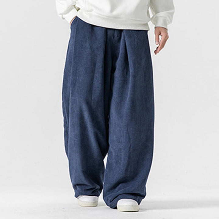 Buddha Stones Solid Color Cotton Corduroy Men's Wide Leg Pants With Pockets - image 33