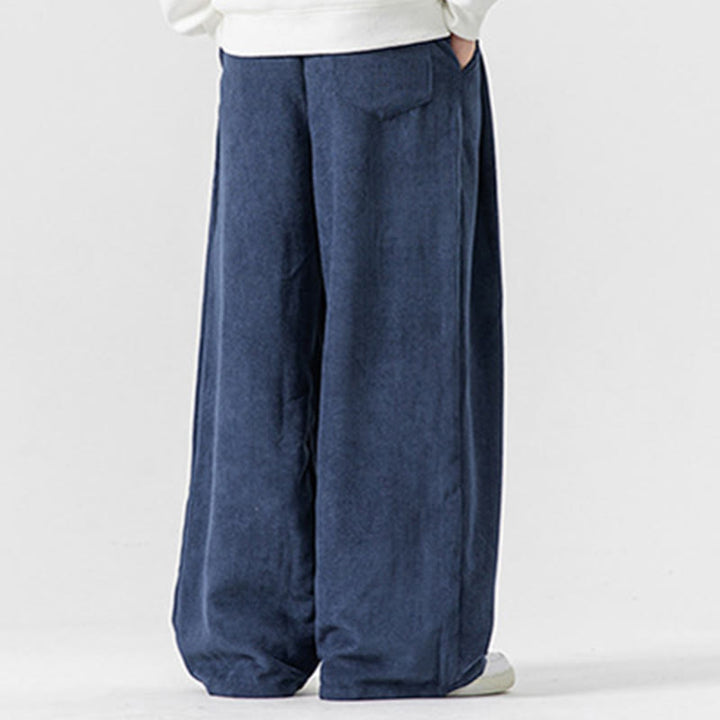 Buddha Stones Solid Color Cotton Corduroy Men's Wide Leg Pants With Pockets - image 34
