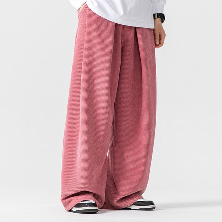 Buddha Stones Solid Color Cotton Corduroy Men's Wide Leg Pants With Pockets - image 38