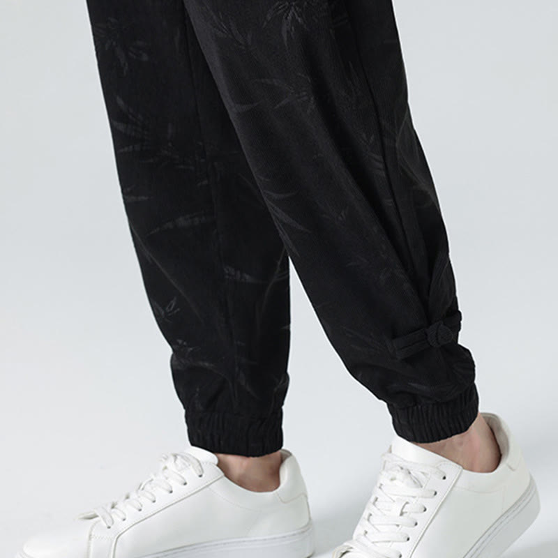 Buddha Stones Fall Winter Bamboo Men's Frog-Button Corduroy Pants With Pockets - image 19