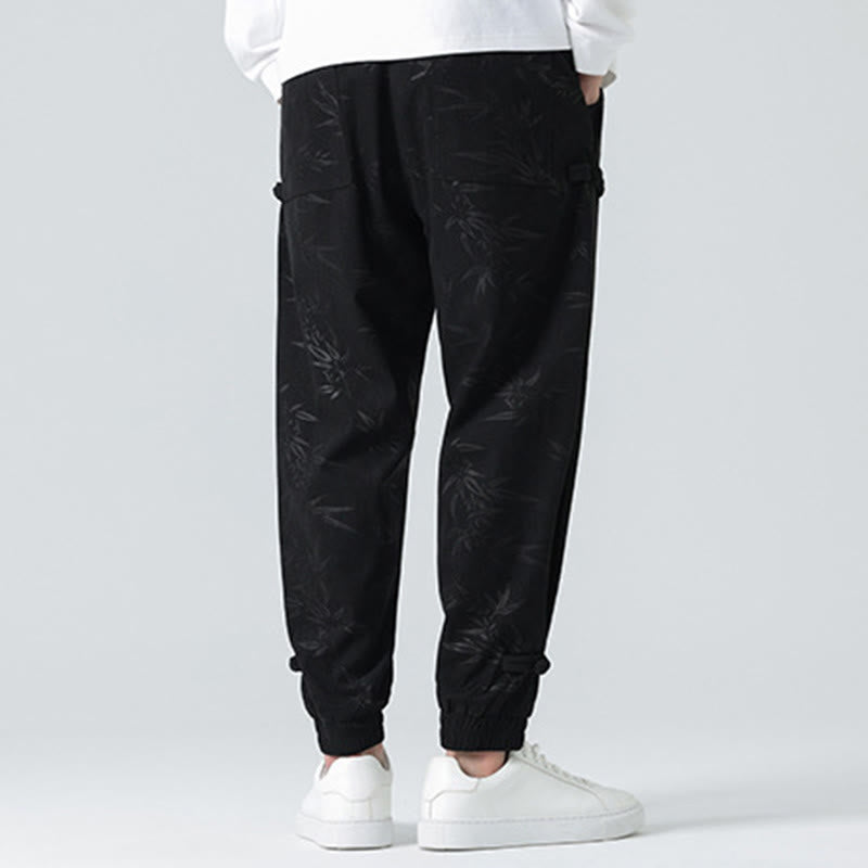 Buddha Stones Fall Winter Bamboo Men's Frog-Button Corduroy Pants With Pockets - image 12