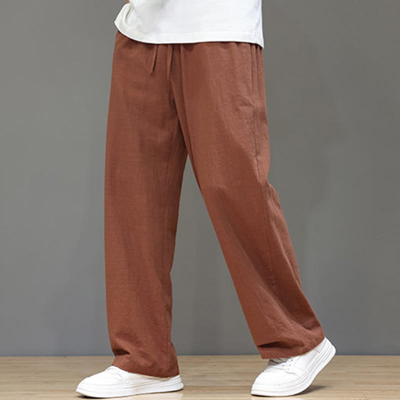 Buddha Stones Summer Men's Straight Leg Pants With Pockets - SandyBrown - US/UK/AU46，EU56 (5XL) - image 38