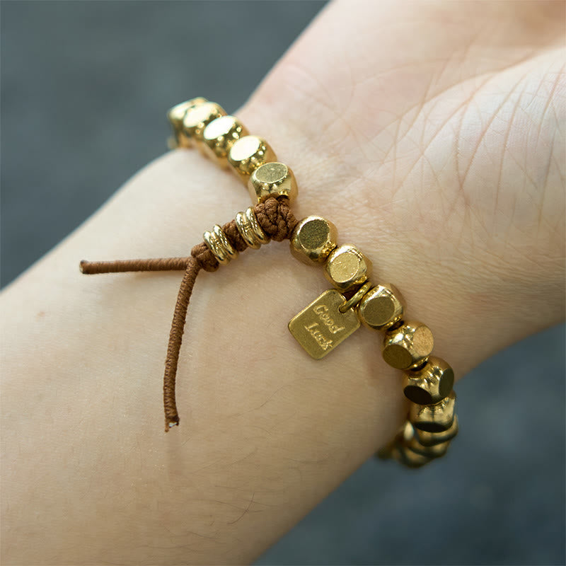 Buddha Stones Brass Copper String Good Luck Self Care Bracelet - image 6