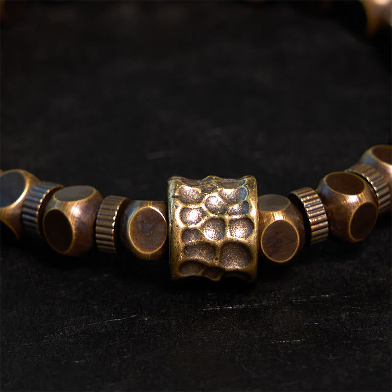 Buddha Stones Brass Copper Meteorite Pattern Balance Bracelet - image 2