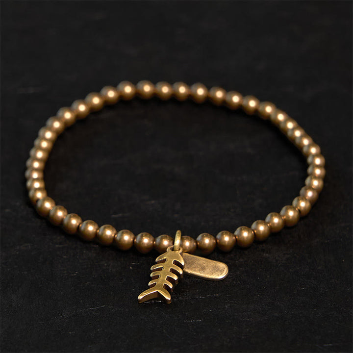 Buddha Stones Copper Fish Bone Healing Bracelet