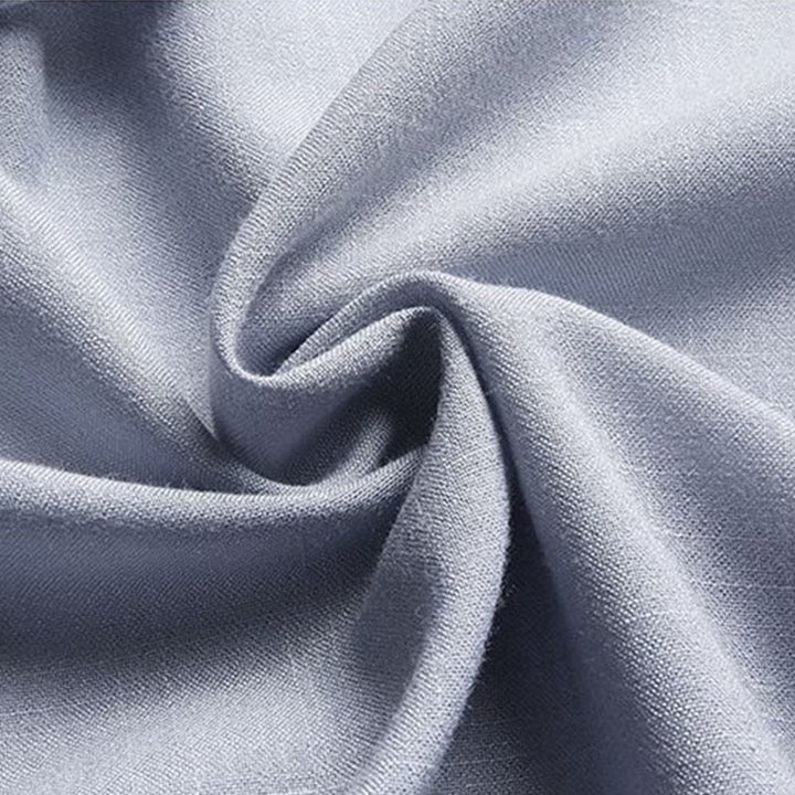 Buddha Stones 2Pcs Tang Suit Plain Color Frog-Button Men's Long Sleeve Shirt Pants Set - image 12