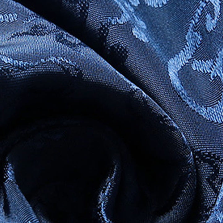 Buddha Stones 2Pcs Men's Tang Suit Koi Fish Pattern Frog-Button Long Sleeve Shirt Pants Set - image 13