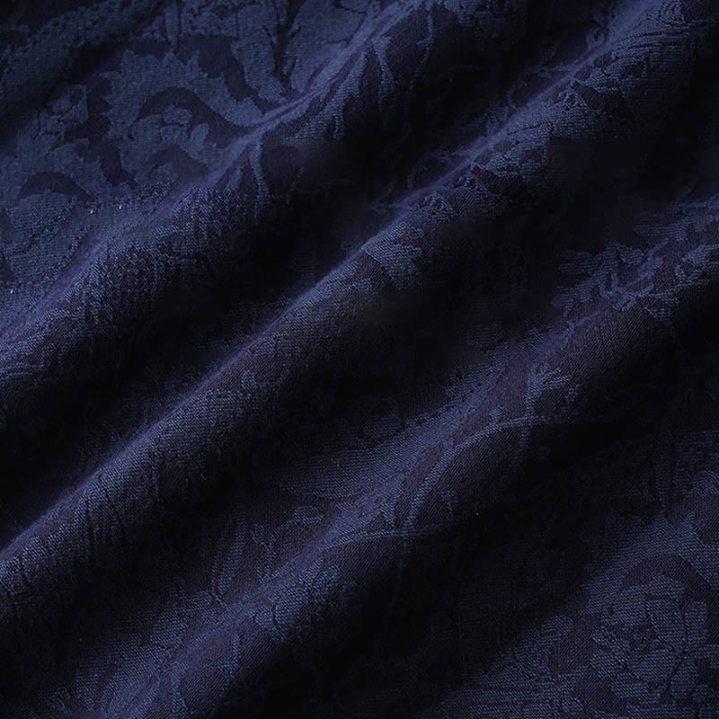 Buddha Stones 2Pcs Men's Tang Suit Jacquard Vine Pattern Frog-Button Cotton Long Sleeve Shirt Pants Set - image 8